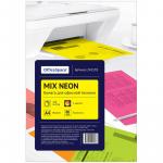 Бумага цветная OfficeSpace neon mix А4, 80 г/м2, 100 л. (5 цветов), 245192