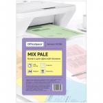 Бумага цветная OfficeSpace pale mix А4, 80 г/м2, 100 л. (5 цветов), 245186