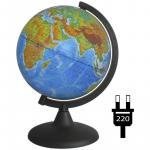 Глобус физико-политический Глобусный мир, 21 см, с подсветкой на круглой подставке, 10093