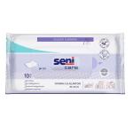 Косметические изделия SENI CARE : Салфетки влажные "Seni Care", служащие для ухода, обогащенные витамином "E" по 10 шт.