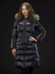 Пальто женское, утепленное, пуховое  KARINA1 чернобурка, синий