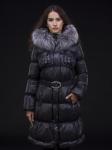 Пальто женское, утепленное, пуховое  MILANA1 чернобурка, черный