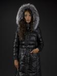 Пальто женское, утепленное, пуховое  SABRINA чернобурка, черный