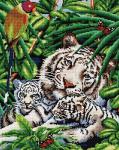 "Белые тигры" мозаика на подрамнике 40х50