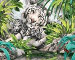 "Белые тигрята" живопись на холсте 40х50см