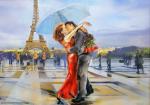 "Французский поцелуй" живопись на холсте 40х50см