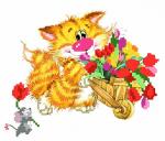 "Без кота - жизнь не та! Цветы для друзей" Набор для вышивания бисером
