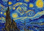 "Звездная ночь (Ван Гог)" (рис. на сатене 29х39)