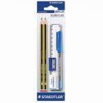 Набор STAEDTLER, ручка шариковая, карандаши ч/гр 2 шт.(HB), резинка стир, точилка, линейка,120SETBKD