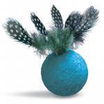 Игрушка для кошек из войлока Мячик с перьями, 40 мм