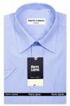 1084TSFK Приталенная мужская рубашка в голубую полоску с коротким рукавом Slim Fit