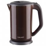 Чайник электр. Galaxy GL-0318 коричневый (диск, 1,7 л) 2 кВт, двойной корпус, нерж.сталь/пластик