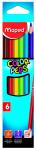 COLOR'PEPS Карандаши цветные из американской липы,  треугольные, ударопрочный грифель, в картонном футляре, 6 цветов