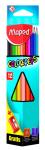 COLOR'PEPS Карандаши цветные из американской липы,  треугольные, ударопрочный грифель, в картонном футляре, 12 цветов + Точилка бесплатно