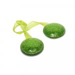 Подхваты магнитные для штор ТИП-6 с блестками и лентой капрон цв. зеленый