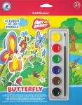 Игровой 3D пазл для раскрашивания ArtBerry® Butterfly акварель 6 цветов и 2 карты с фигурами для сборки