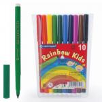 Фломастеры CENTROPEN Rainbow Kids, 10 цв., смываемые, эргономичные, вентилируемый колпачок, 7550/10
