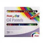 Пастель масляная художественная PENTEL "Oil Pastels", 36 цветов, круглое сечение, карт.упак, PHN4-36