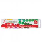 Краски акварельные ГАММА "Illusion",  6 цв, медовые, без кисти, картонная коробка, 212085, 10-1006