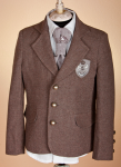 Пиджак коричневый из костюмной фланели с шевроном