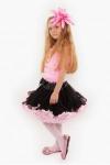 LUX юбка Гламур черная с розовым lux-090