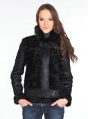 230888 дубленка женская 16377, Suede bonded, black