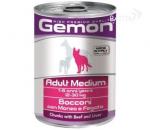 Gemon Dog Medium консервы для собак средних пород кусочки говядины с печенью 415 г