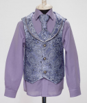 Жилет серо-фиолетовый нарядный с жаккардовым рисунком