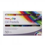 Пастель масляная художественная PENTEL "Oil Pastels", 50 цветов, круглое сечение, карт.упак, PHN4-50