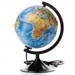Глобус Земли физико-политический 320 мм с подсветкой Рельефный Классик