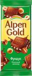 Alpen Gold шоколад молочный с дробленым фундуком, 85 г