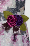 Платье из тафты с люрексом с орнаментом из роз для девочки