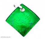 Артикул  02 зеленый - подвеска 4x4  см муранское стекло