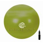 Мяч гимнастический 1866LW (65 см, антивзрыв, с насосом, салатовый)