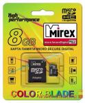 Флэш-карта MicroSDHC  8Gb class4 MIREX с адаптером