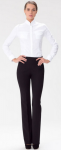 Женские брюки- клеш с боковыми карманами и выточками