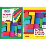 Картон цветной A5, ArtSpace, 10 л., 10 цв., немелованный, на клею, Нкн10-10А5_9535