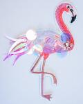 Аппликация клеевая "Фламинго" белый+розовый+цветные пайетки 13*13см