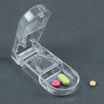 Таблетница, с таблеторезкой, 1 секция, цвет прозрачный