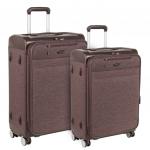 Р1930 (2-ой) коричневый (24") чемодан средний тканевый облегченный
