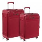 Р1930 (2-ой) красный (24") чемодан средний тканевый облегченный
