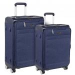 Р1930 (2-ой) синий (20") чемодан малый тканевый облегченный