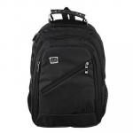 Рюкзак подростковый 42x30x20 см, 2 отд., 4 кармана, усиленная ручка, плотный полиэстер, черный