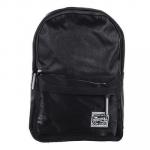 Рюкзак подростковый, 40x28x16 см, 1 отд., 3 кармана, уплотненные лямки, "сияющий" нейлон, черный