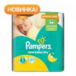 PAMPERS Подгузники New Baby-Dry Newborn (2-5 кг) Упаковка 27