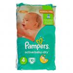 PAMPERS Подгузники Active Baby-Dry Maxi (9-14 кг) Упаковка 10