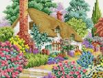 "Дом в саду" Мозаика на подрамнике 30х40