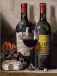 "Вино, сыр и виноград" живопись на холсте 30*40 см