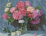 "Букет розовых пионов" мозаика на подрамнике 40х50