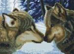 "Два волка" Мозаика на подрамнике 30х40